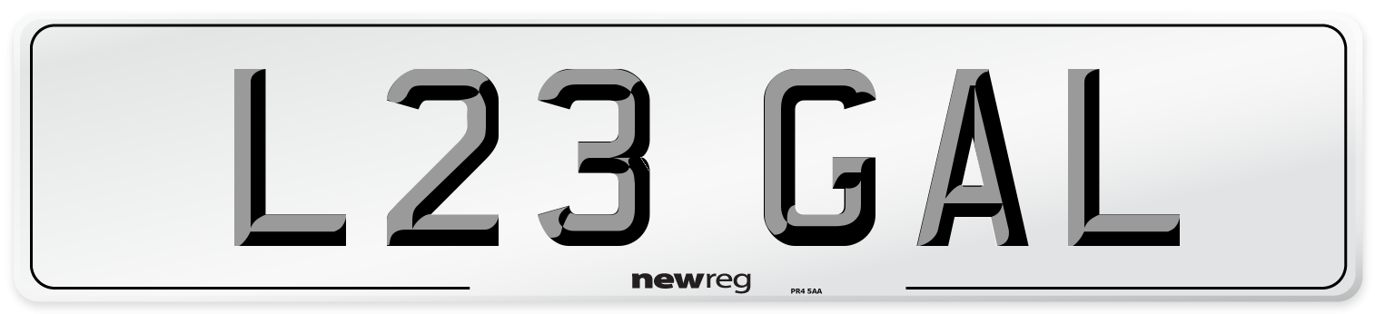 L23 GAL Number Plate from New Reg